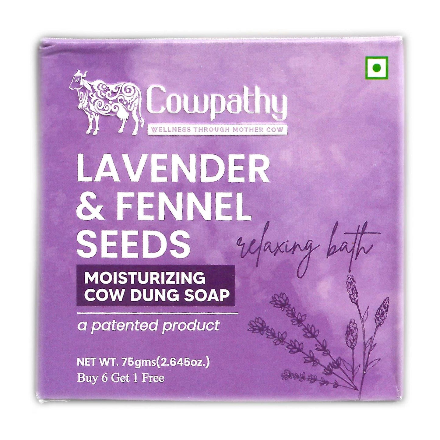 Cowpathy Panchagavya Soap with Fennel and Lavender – Ayurvedic herbal bar for gentle, natural skin care