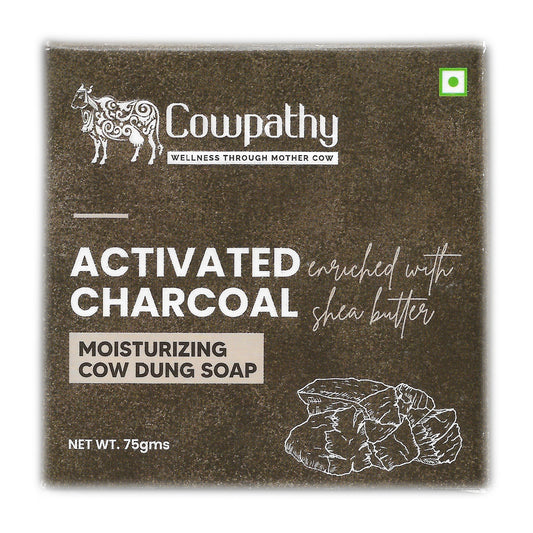 Cowpathy Cow Dung Shea Butter Charcoal Soap 75 GM