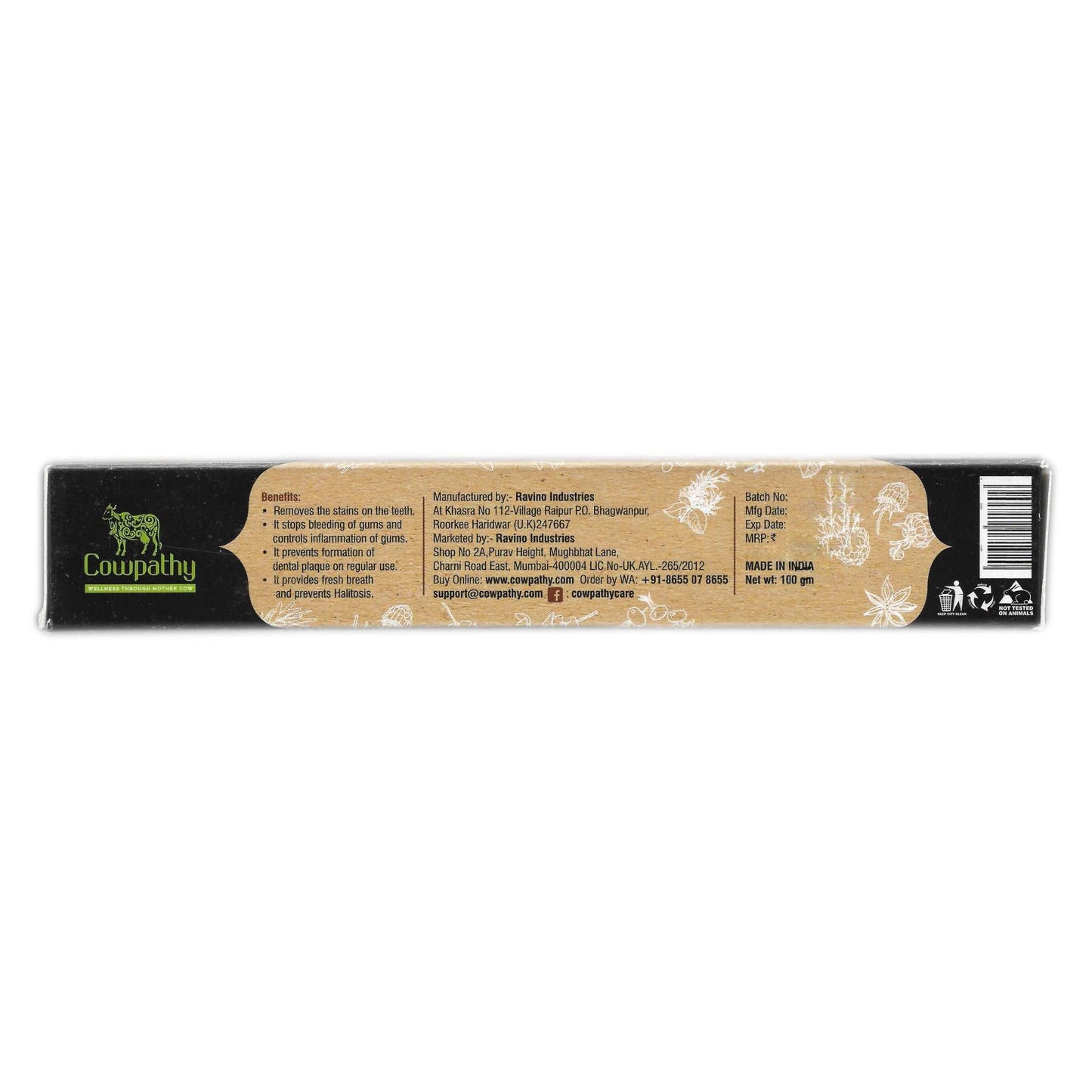 Cowpathy Fluoride Free Herbal Toothpaste 100 GM