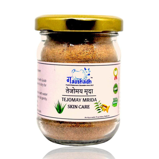 Tejomay Mrida Ayurvedic face pack with Multani Mitti and Panchgavya ingredients